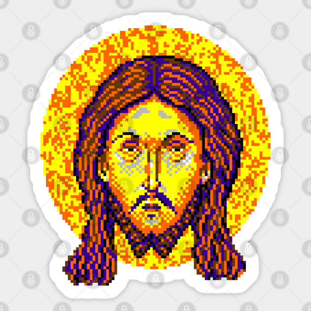 Icon of Christ 16bit - Pixel Art Macintosh II Sticker by CyberRex